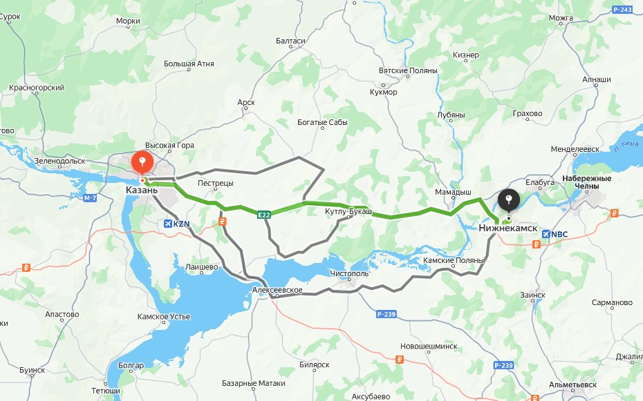 Маршрут такси Казань Нижнекамск