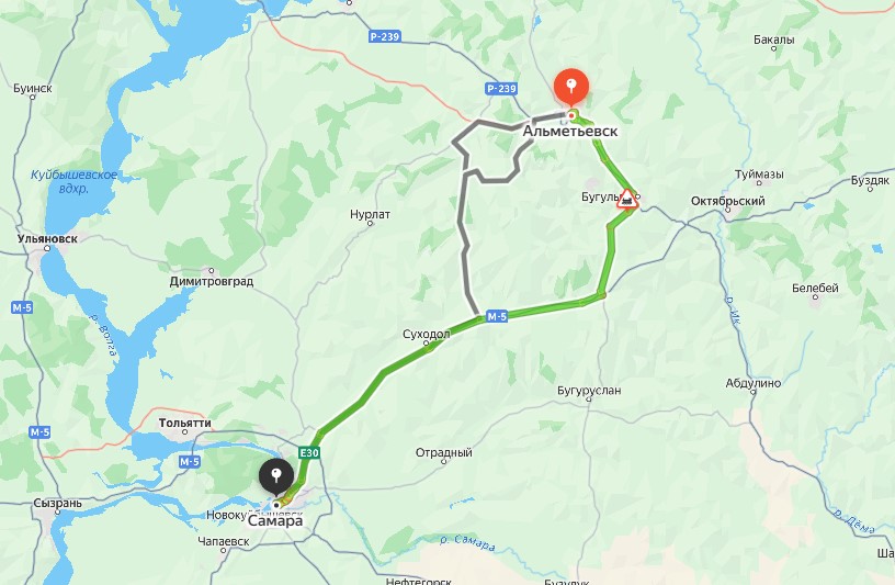 Маршрут такси Альметьевск Самара