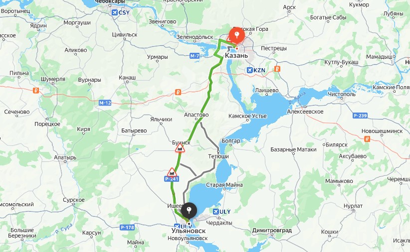 Маршрут такси Казань Ульяновск
