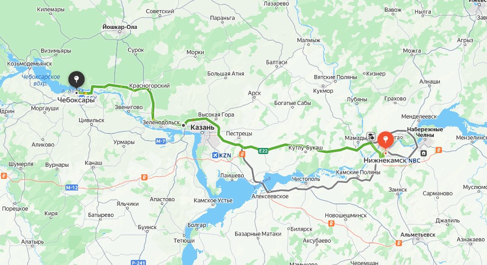 Маршрут такси Нижнекамск Чебоксары