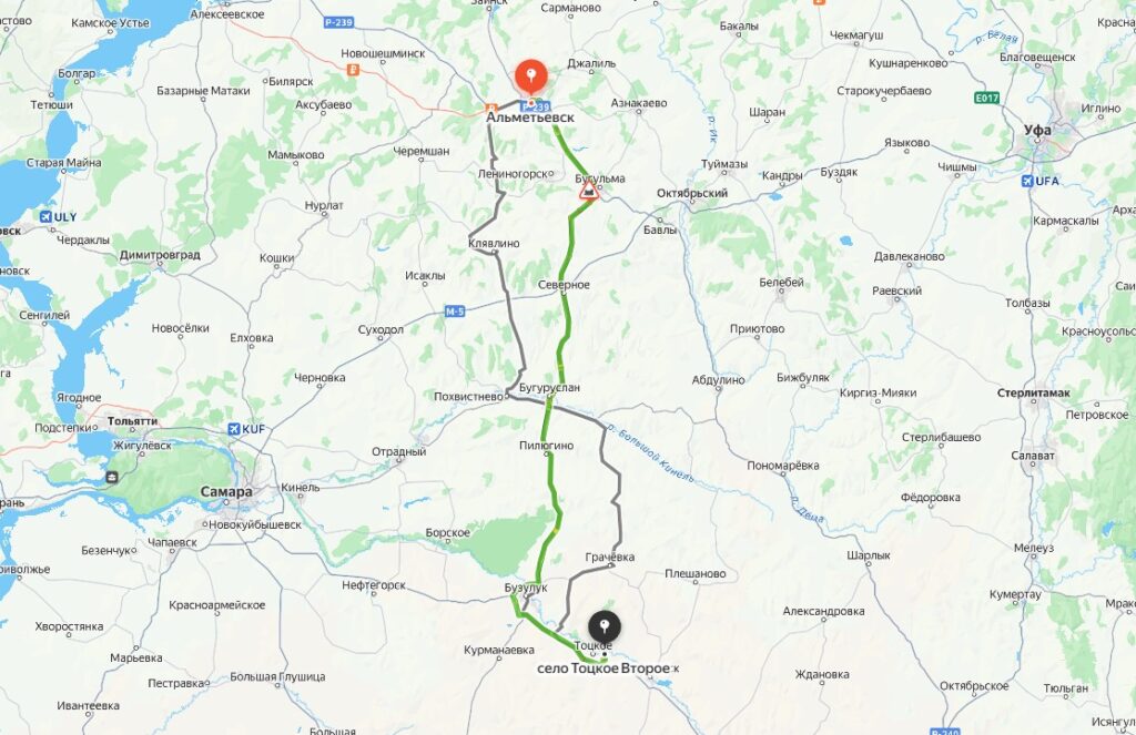 Маршрут такси Альметьевск Тоцкое Второе