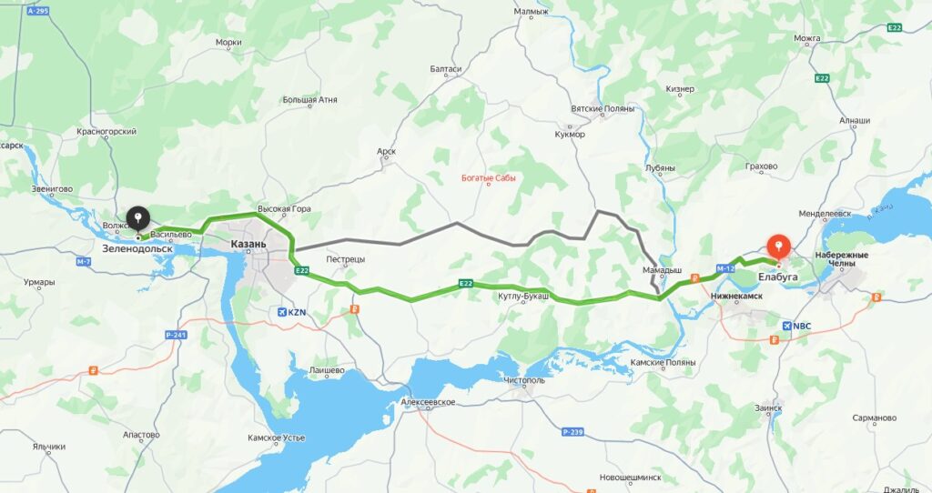 Маршрут такси Елабуга Зеленодольск