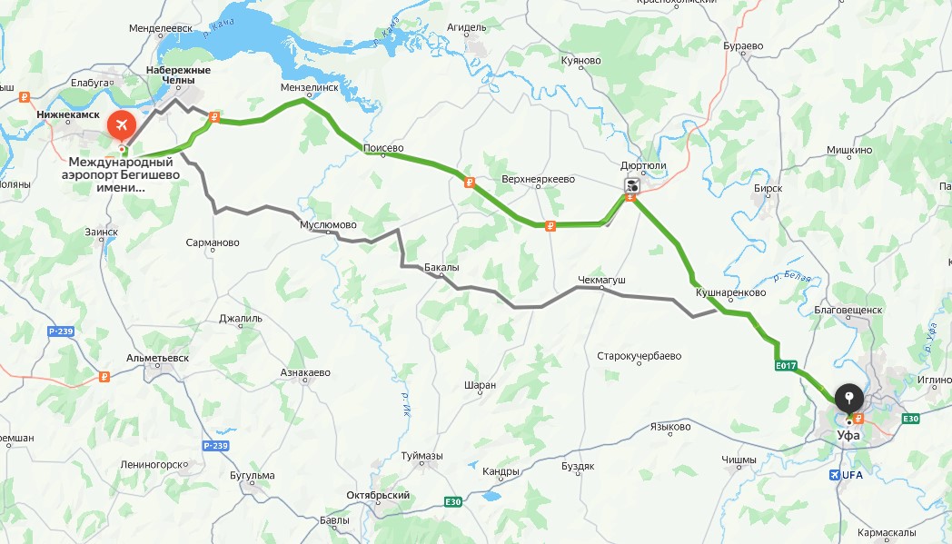 Маршрут такси аэропорт Бегишево Уфа