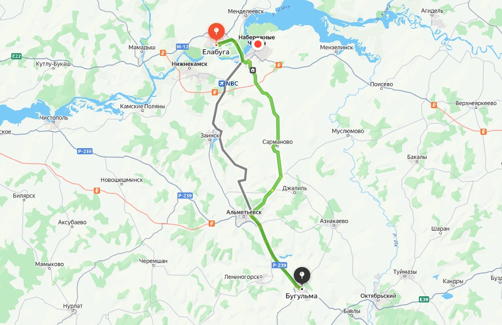 Маршрут такси Елабуга Бугульма